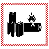 Hazardous Material Handling Labels, 4-1/2" L x 5-1/2" W, Black on Red SGQ532 | GTA Hardware Inc
