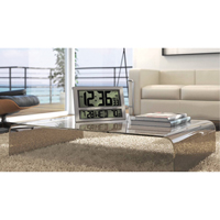 Jumbo Clock, Digital, Battery Operated, 16.5" W x 1.7" D x 11" H, Silver XD075 | GTA Hardware Inc