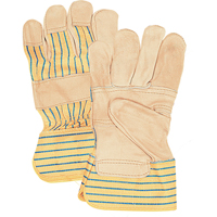 Fitters Patch Palm Gloves, Large, Grain Cowhide Palm, Cotton Inner Lining YC386R | GTA Hardware Inc